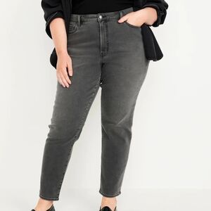 Gray Skinny Ankle-Length High-Waisted Jeans